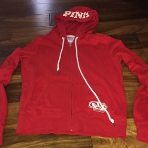 PINK Wisconsin Badgers zip up, size medium
